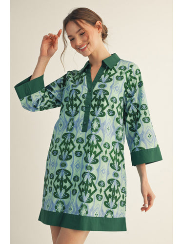 Adeline Abstract Print Shift Dress