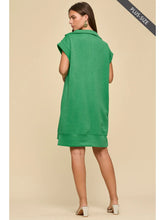 Load image into Gallery viewer, Maisy Half-Zip Jacquard Dress in Green