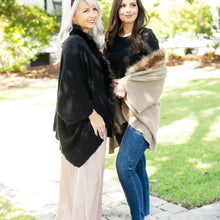 Load image into Gallery viewer, Tan Faux Fur Pippa Shawl
