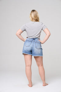 Sutton Comfort Stretch Fringed Hem Shorts