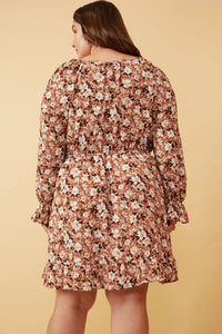 Sammie Floral Print Cinched Cuffed Wrap Dress