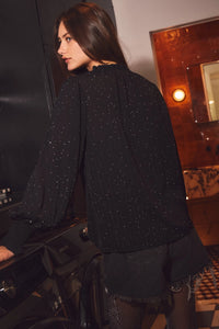 Maggie Metallic Dot Chiffon Top