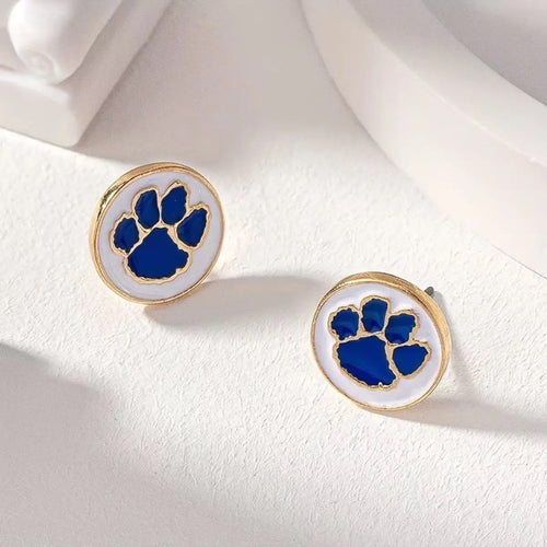 Kentucky Wildcats UK Paw Print Earrings