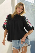 Load image into Gallery viewer, Taylor Embroidered Mock Neck Top
