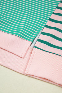 Melanie Green Stripe Color Block Sweatshirt