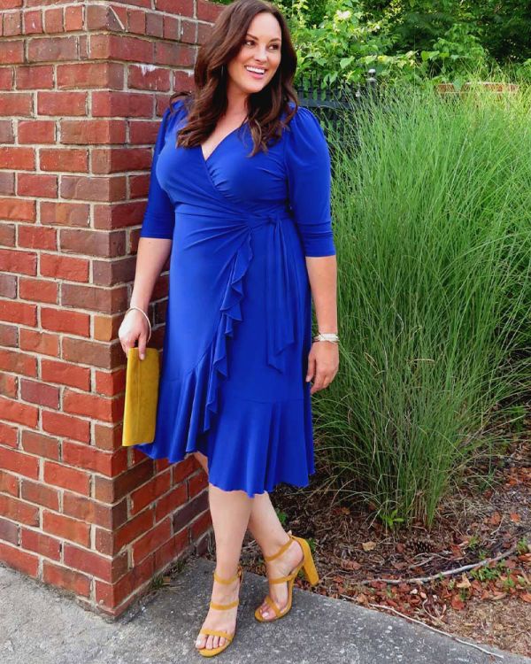 Restocked! Whimsy Wrap Dress in Cobalt Blue - Main Image
