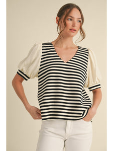 Rachel Striped V-Neck Top