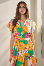 Load image into Gallery viewer, Brynn Floral Print Tiered Midi Dress