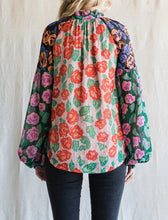 Load image into Gallery viewer, Tylee Colorblock Flower Print Top
