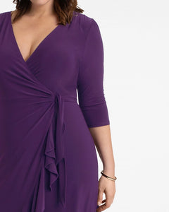 New Color! Whimsy Wrap Dress in Plum Passion