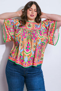 Emerson Multi Color Geometric Print Top