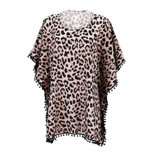 Load image into Gallery viewer, Restocked! Wild Side Leopard Pom Pom Cover Up