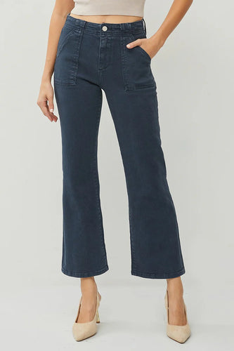 Blueberry Patch Pockets Ankle Flare Pants