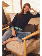 Load image into Gallery viewer, Marla Mock Neck Striped Trim Top