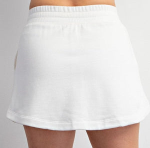 Morgan French Terry Skort in White