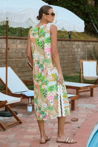 Suzanne Tropical Print Midi