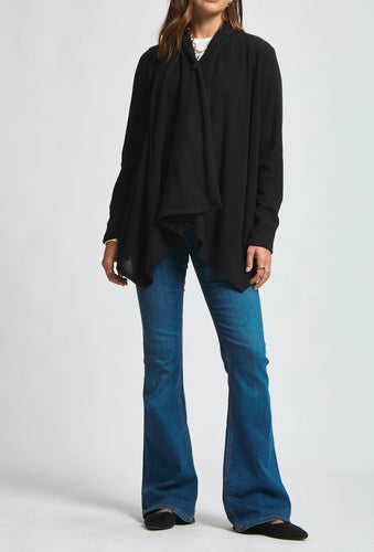 Carla Ribbed Wrap with Button Front