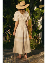 Load image into Gallery viewer, Milie Pin Striped Cotton Poplin Midi Shirt Dress in Ecru
