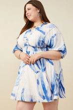 Load image into Gallery viewer, Ashlee Watercolor Brush Stroke V-Neck Dress