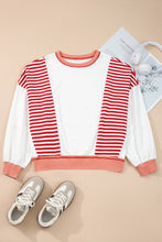 Load image into Gallery viewer, Maureen Red and White French Terry Oversized Sweatshirt