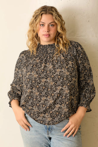 Carla Floral Print Smocked Yoke Top