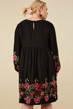 Load image into Gallery viewer, Kellie Embroidered Long Sleeve Scoop Neck Dress