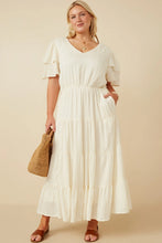 Load image into Gallery viewer, Milly Shadow Stripe Layered Sleeve Tiered Dress