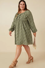 Load image into Gallery viewer, Haley Ditsy Floral Tie Front Smocked Back Dress