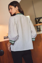 Load image into Gallery viewer, Kendall Striped 3/4 Sleeve Split Neck Top (S-L)