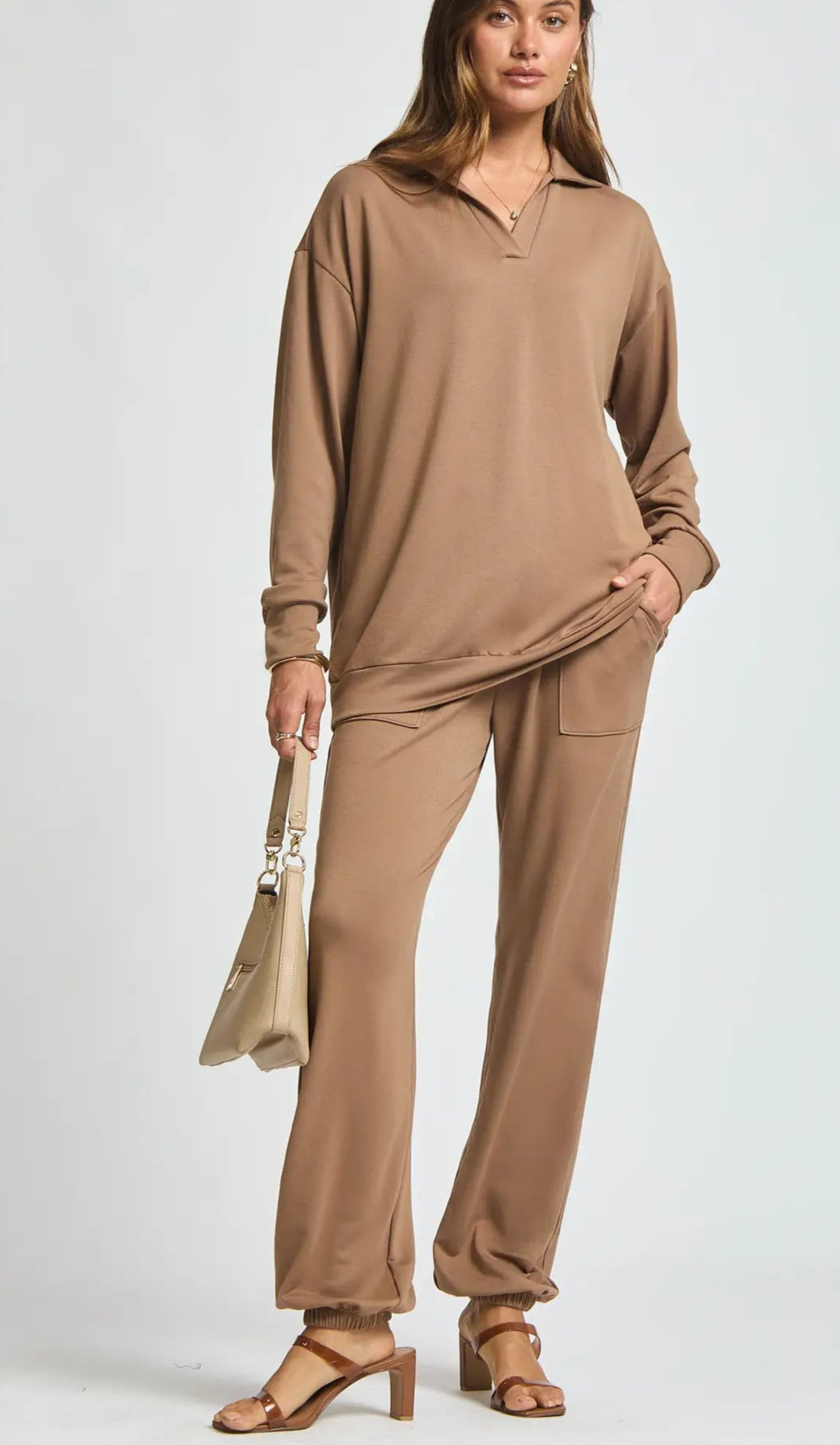 Fiona French Terry Set in Mocha