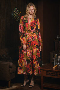 Kesha Floral Tiered Midi Dress