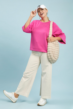 Load image into Gallery viewer, Lydia Fuchsia Dropped Shoulder Scuba Top