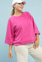 Load image into Gallery viewer, Lydia Fuchsia Dropped Shoulder Scuba Top