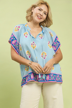 Load image into Gallery viewer, Caitlin Boho Bloom Border Top