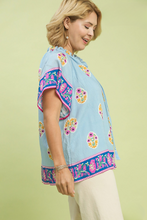 Load image into Gallery viewer, Caitlin Boho Bloom Border Top