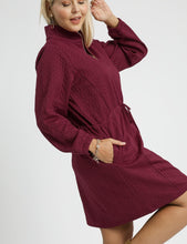 Load image into Gallery viewer, Sophie Cable Knit Dress in Burgundy