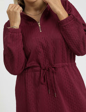 Load image into Gallery viewer, Sophie Cable Knit Dress in Burgundy
