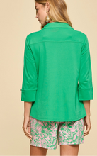 Load image into Gallery viewer, Sadie Lightweight Sun-Cool 3/4 Sleeve Top in Green