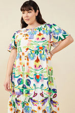 Load image into Gallery viewer, Salena Mixed Floral Print Flutter Sleeve Midi Dress