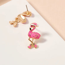 Load image into Gallery viewer, Flamingo Christmas Stud Earrings