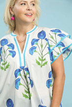 Load image into Gallery viewer, Restocked! Marley Floral Print Ruffle Sleeve Top in White