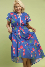 Load image into Gallery viewer, Restocked! Marley Floral Print Ruffle Sleeve Dress in Blue