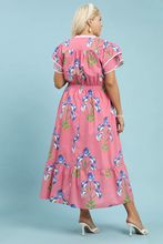Load image into Gallery viewer, Marley Floral Print Ruffle Sleeve Dress in Pink