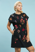 Load image into Gallery viewer, Bobbie Embroidered Floral Dress Waist Tie