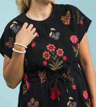 Load image into Gallery viewer, Bobbie Embroidered Floral Dress Waist Tie