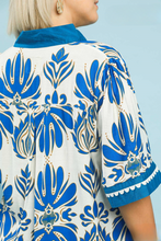 Load image into Gallery viewer, Restocked! Charlotte Baroque Floral Tunic Dress in Turquoise