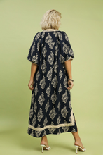 Load image into Gallery viewer, Ada Abstract Print Midi Dress with Contrast Trim