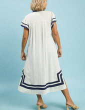 Load image into Gallery viewer, Stevie Linen Contrast Border Midi Dress