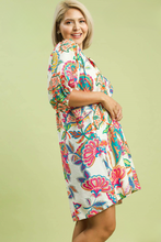 Load image into Gallery viewer, Lola Abstract Print Puff Sleeve Babydoll Dress in Cream