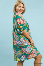 Load image into Gallery viewer, Lola Abstract Print Puff Sleeve Babydoll Dress in Green